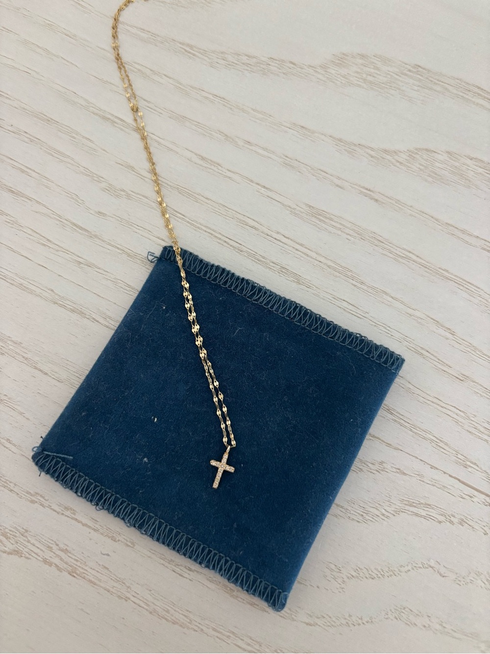 Gold Cross Pendant Necklace - 14k, diamonds